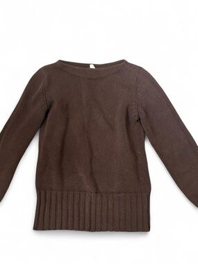 J. Crew Women's Brown Rib-Hem Crewneck Sweater